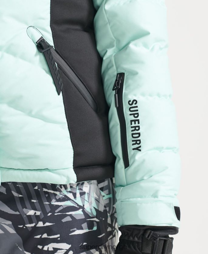 Superdry lyse blå klær 86P46D5460 snow luxe pufferjakke kvinner