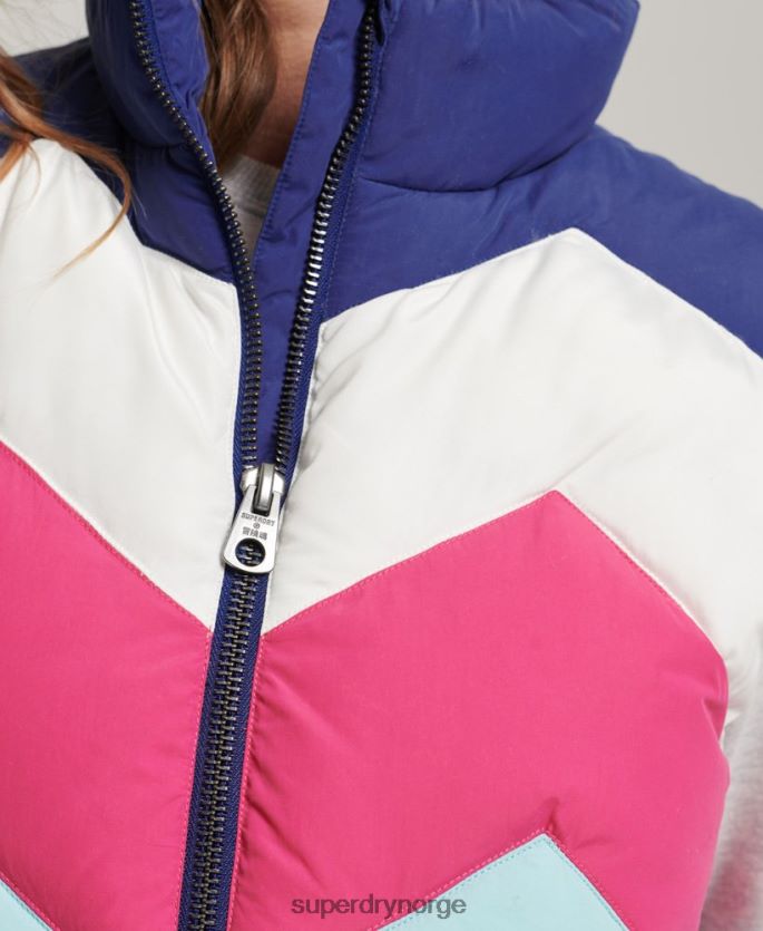 Superdry lyse blå klær 86P46D5473 retro panel puffer gilet kvinner