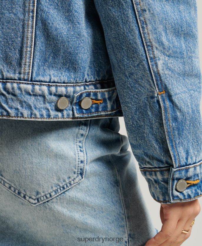 Superdry lyse blå klær 86P46D5680 kjæreste sherpajakke kvinner