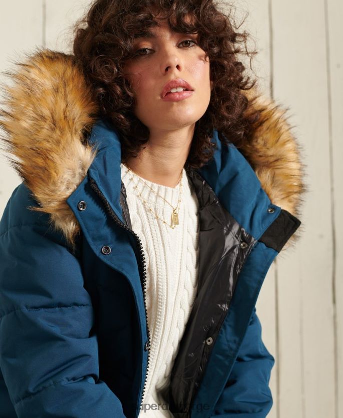 Superdry lyse blå klær 86P46D5735 everest bomber jakke kvinner