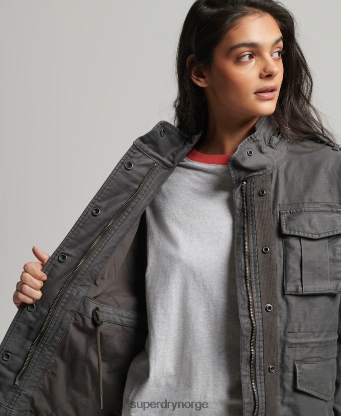 Superdry mørk grå klær 86P46D3539 vintage m65 jakke kvinner