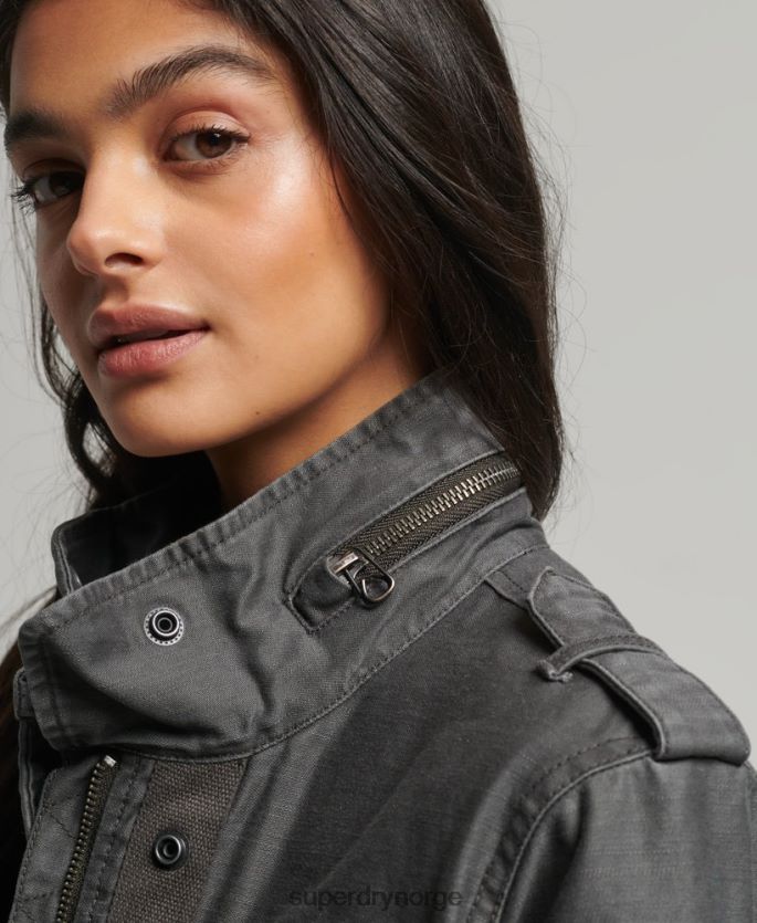 Superdry mørk grå klær 86P46D3539 vintage m65 jakke kvinner