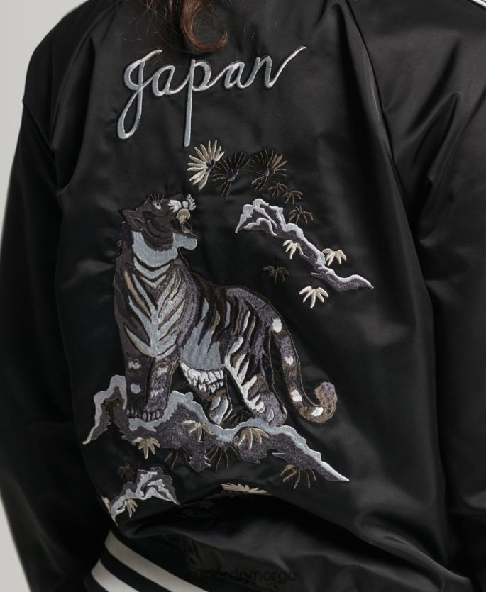 Superdry mørk grå klær 86P46D3542 vintage sukajan jakke kvinner