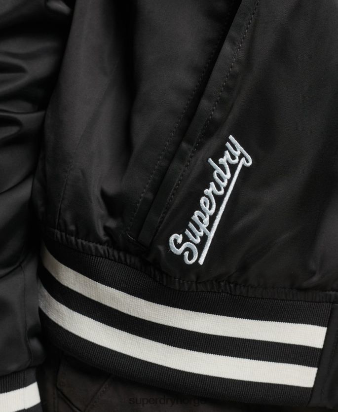 Superdry mørk grå klær 86P46D3542 vintage sukajan jakke kvinner