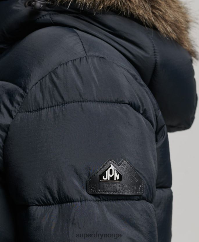 Superdry mørk grå klær 86P46D3633 hette mellomlag kort jakke kvinner