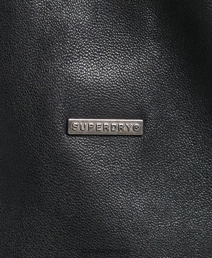 Superdry mørk grå klær 86P46D3819 vintage bikerjakke i skinn kvinner