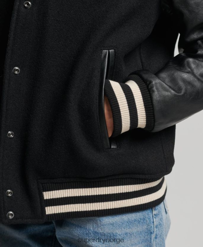 Superdry mørk grå klær 86P46D5409 college varsity bomberjakke kvinner