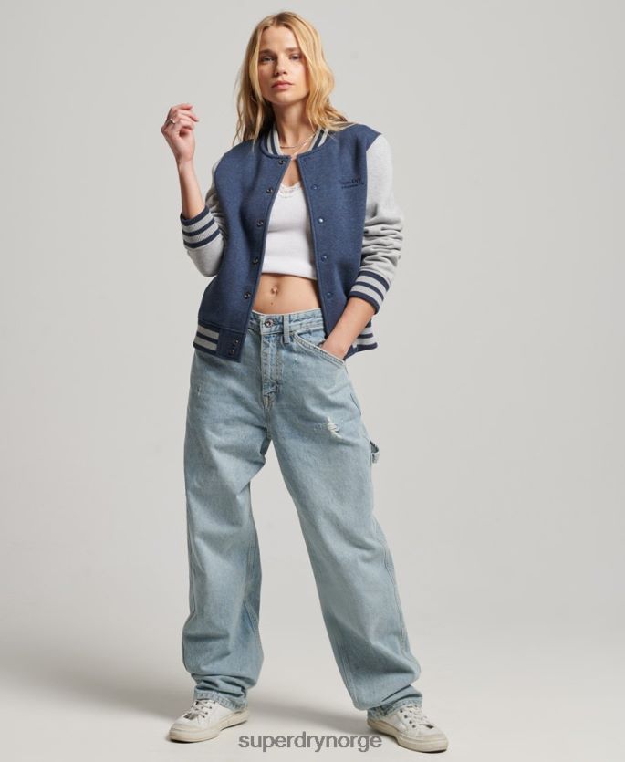 Superdry marinen klær 86P46D3412 vintage logo jersey bomberjakke kvinner