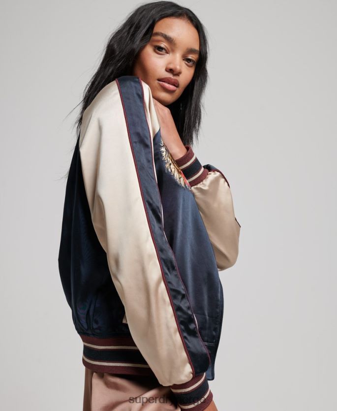 Superdry marinen klær 86P46D3512 vintage brodert sukajan jakke kvinner