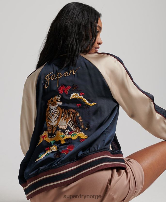 Superdry marinen klær 86P46D3512 vintage brodert sukajan jakke kvinner