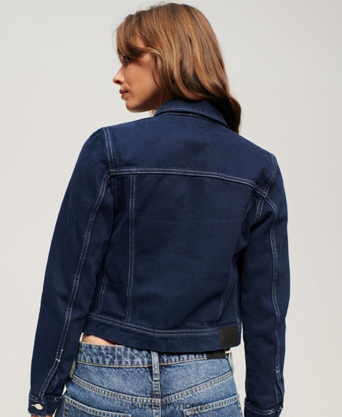 Superdry marinen klær 86P46D3528 arbeidstøy cropped jakke kvinner