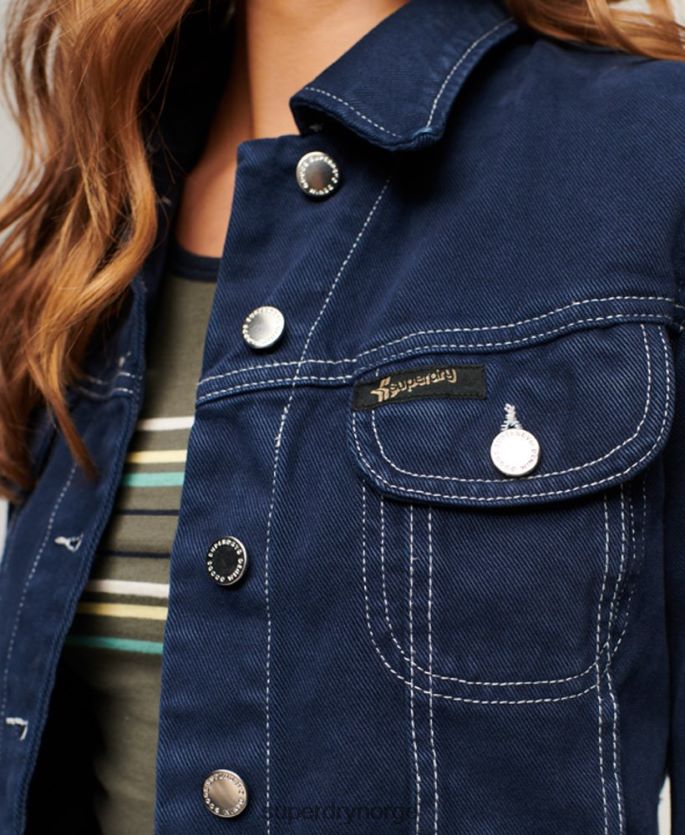 Superdry marinen klær 86P46D3528 arbeidstøy cropped jakke kvinner