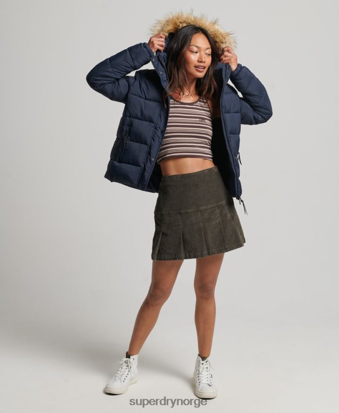 Superdry marinen klær 86P46D3585 hette mellomlag kort jakke kvinner