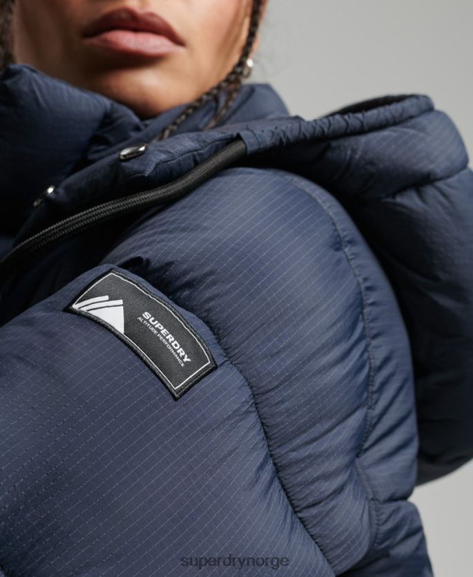 Superdry marinen klær 86P46D3689 ripstop pufferjakke med hette kvinner
