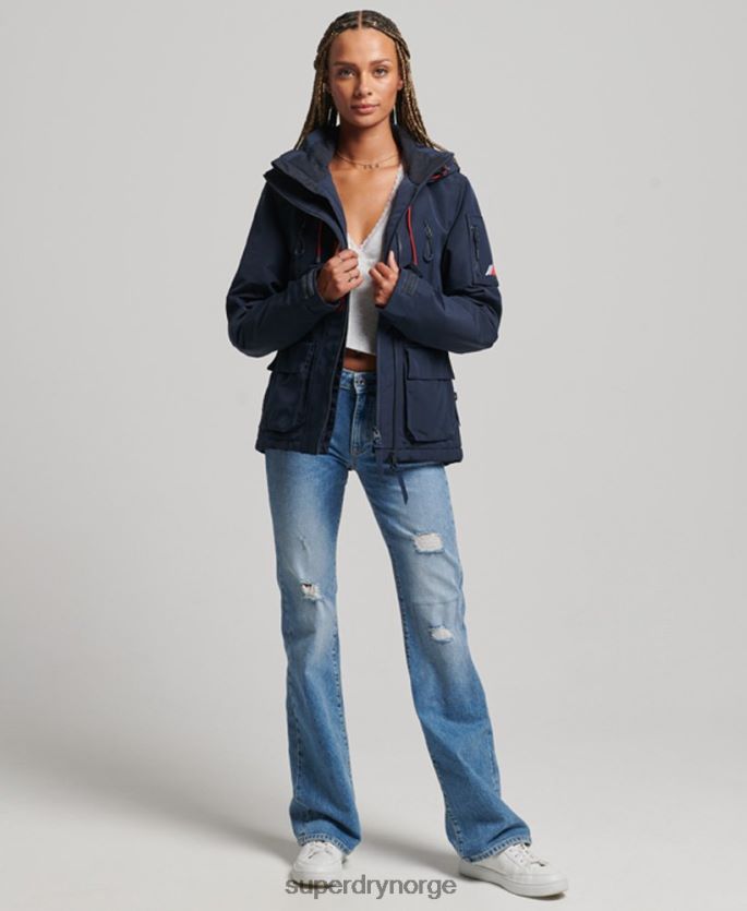 Superdry marinen klær 86P46D3738 ultimate sd-vindjakke med hette kvinner