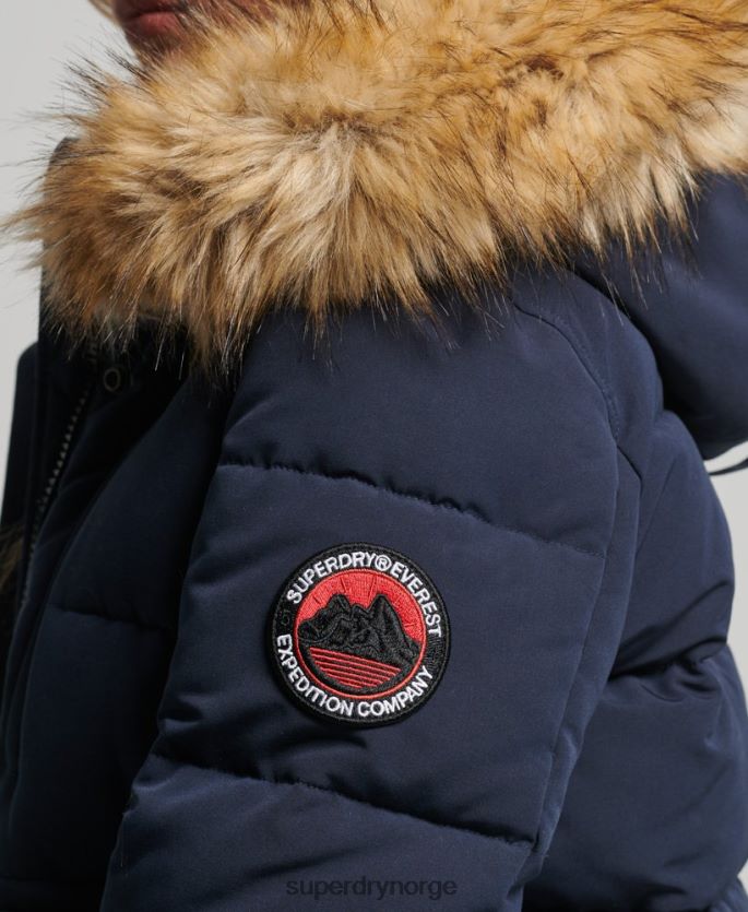 Superdry marinen klær 86P46D3752 everest puffer bomberjakke med hette kvinner