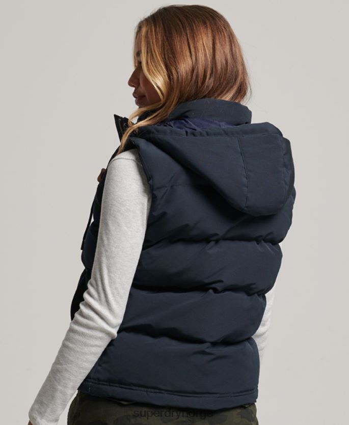 Superdry marinen klær 86P46D3805 everest hette puffer gilet kvinner