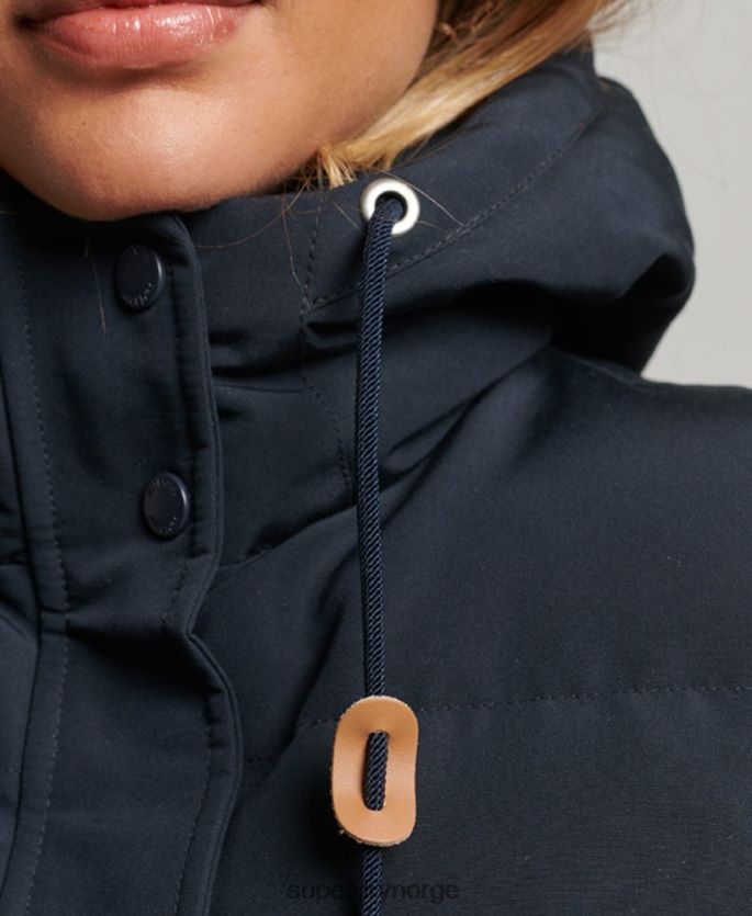 Superdry marinen klær 86P46D3805 everest hette puffer gilet kvinner