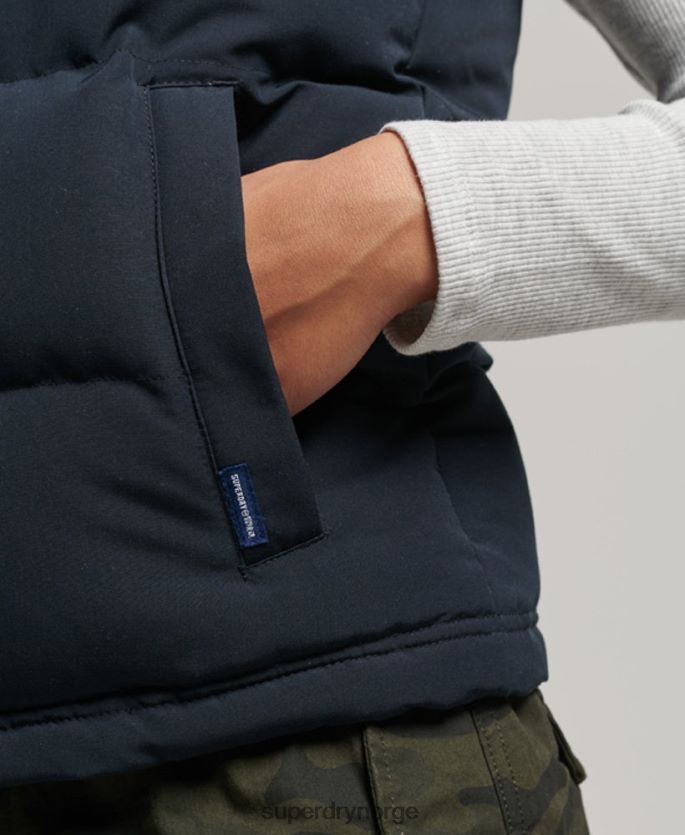 Superdry marinen klær 86P46D3805 everest hette puffer gilet kvinner