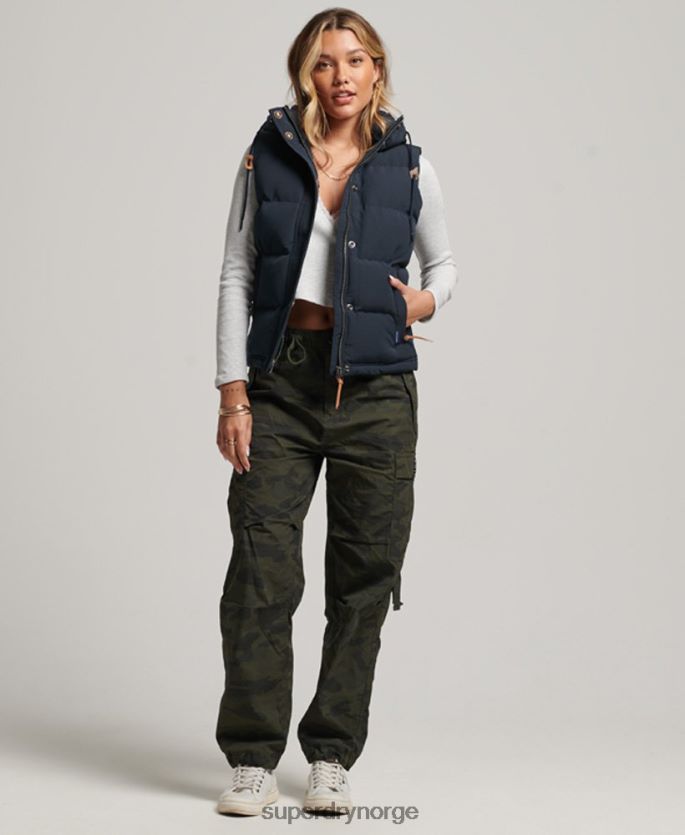 Superdry marinen klær 86P46D3805 everest hette puffer gilet kvinner