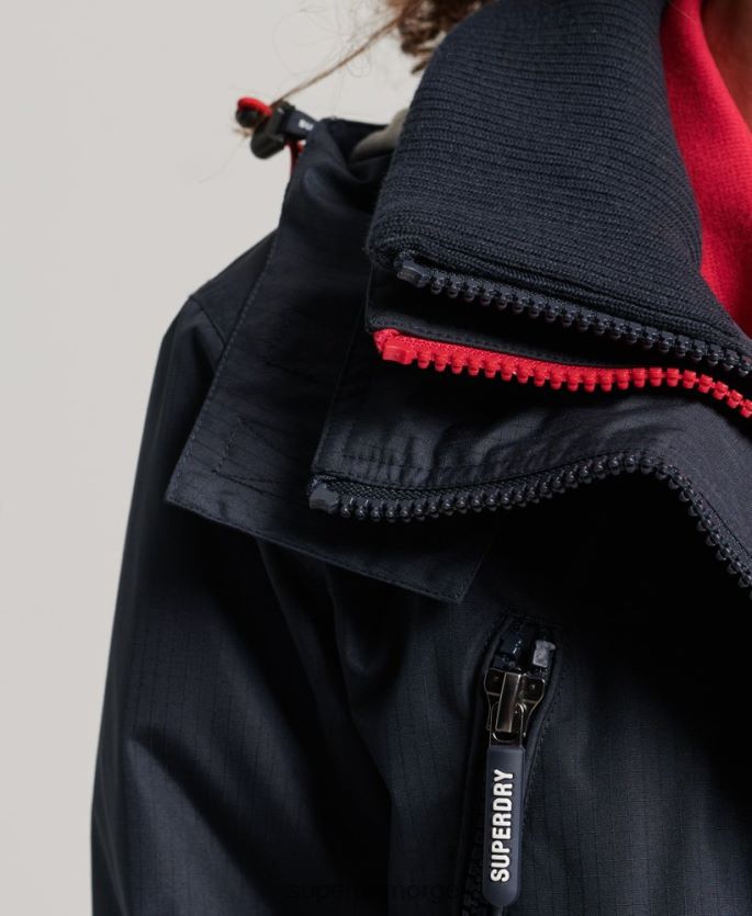 Superdry marinen klær 86P46D3830 vindjakke med hette med logo kvinner