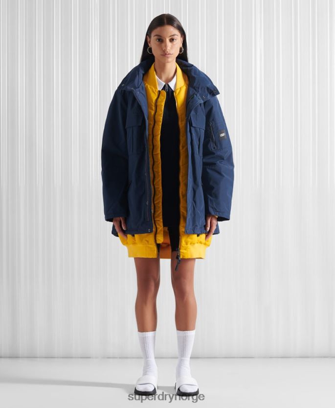 Superdry marinen klær 86P46D4763 limited edition sdx new york dobbel jakke kvinner
