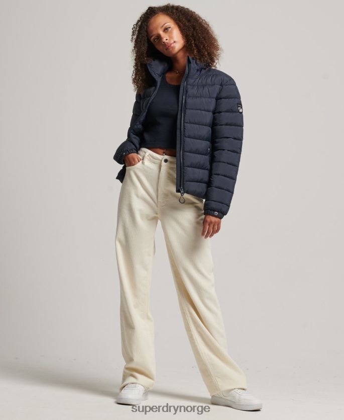 Superdry marinen klær 86P46D5486 klassisk pufferjakke med logo kvinner
