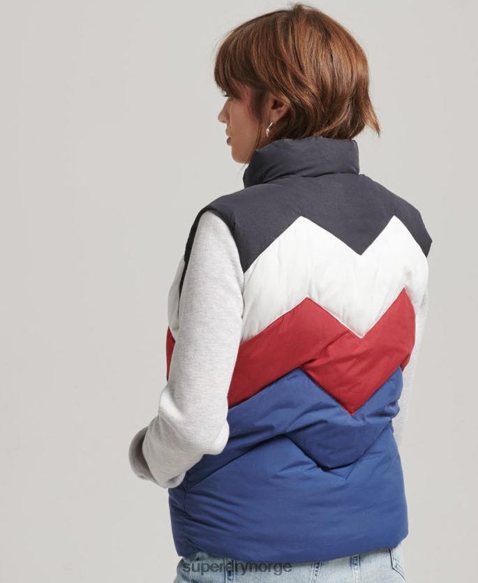 Superdry marinen klær 86P46D5502 retro panel puffer gilet kvinner