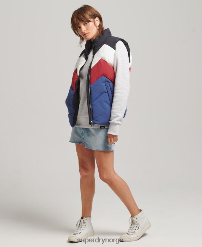 Superdry marinen klær 86P46D5502 retro panel puffer gilet kvinner