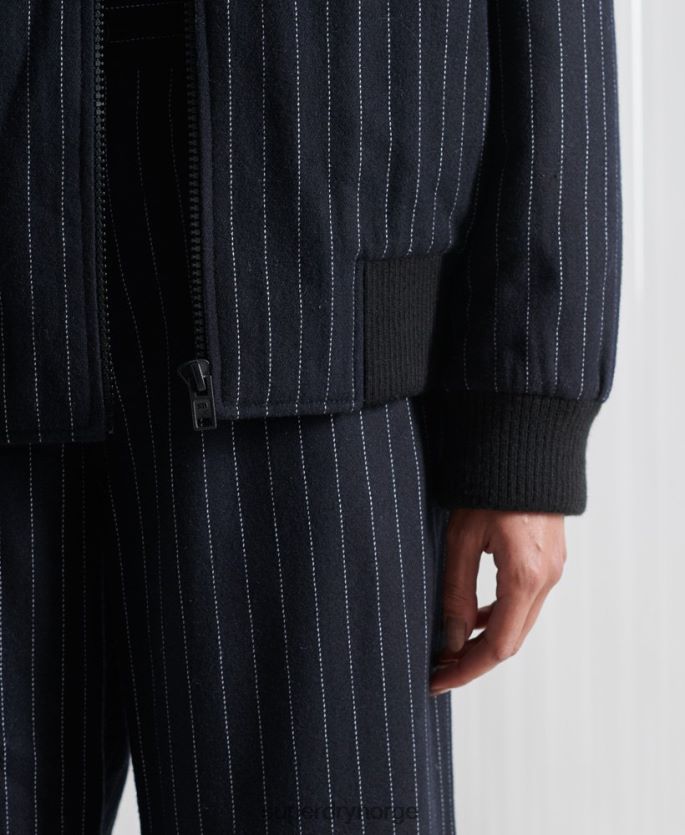 Superdry marinen klær 86P46D5536 limited edition sdx nålestripe bomberjakke kvinner