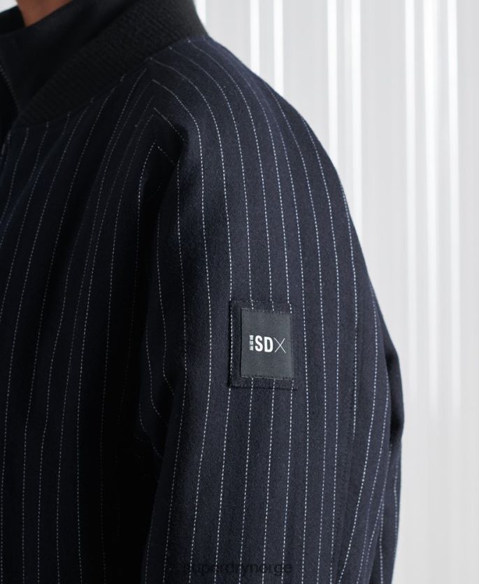 Superdry marinen klær 86P46D5536 limited edition sdx nålestripe bomberjakke kvinner