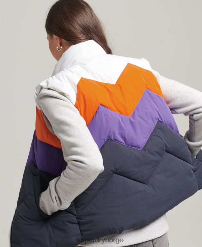 Superdry marinen klær 86P46D5578 retro panel puffer gilet kvinner