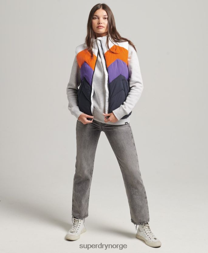 Superdry marinen klær 86P46D5578 retro panel puffer gilet kvinner