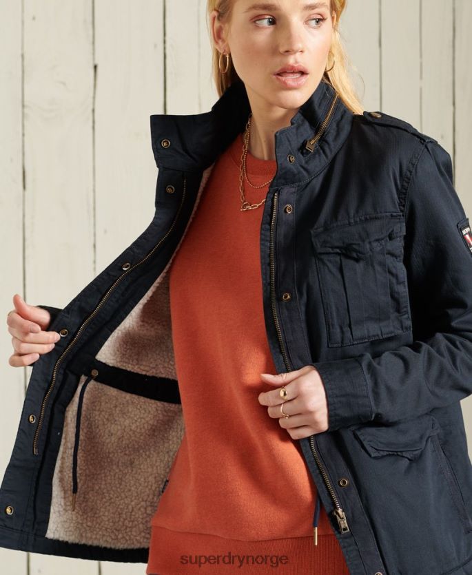 Superdry marinen klær 86P46D5583 klassisk rookie borg jakke kvinner