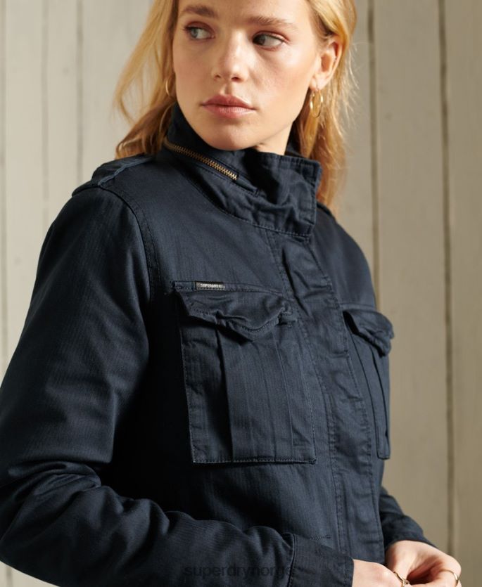 Superdry marinen klær 86P46D5583 klassisk rookie borg jakke kvinner