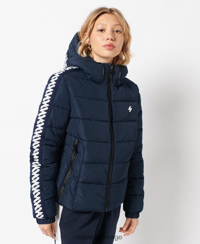 Superdry marinen klær 86P46D5586 kode logo tape spirit puffer jakke kvinner