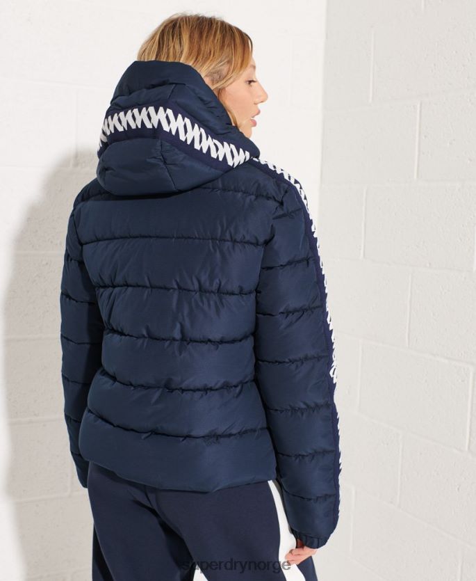 Superdry marinen klær 86P46D5586 kode logo tape spirit puffer jakke kvinner