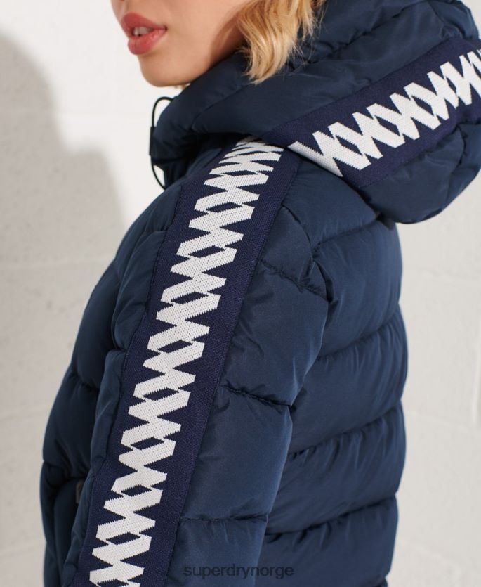 Superdry marinen klær 86P46D5586 kode logo tape spirit puffer jakke kvinner