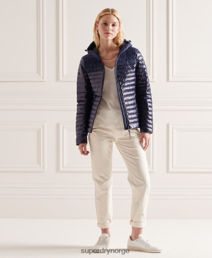 Superdry marinen klær 86P46D5635 studios dunjakke med kontrastkjerne kvinner