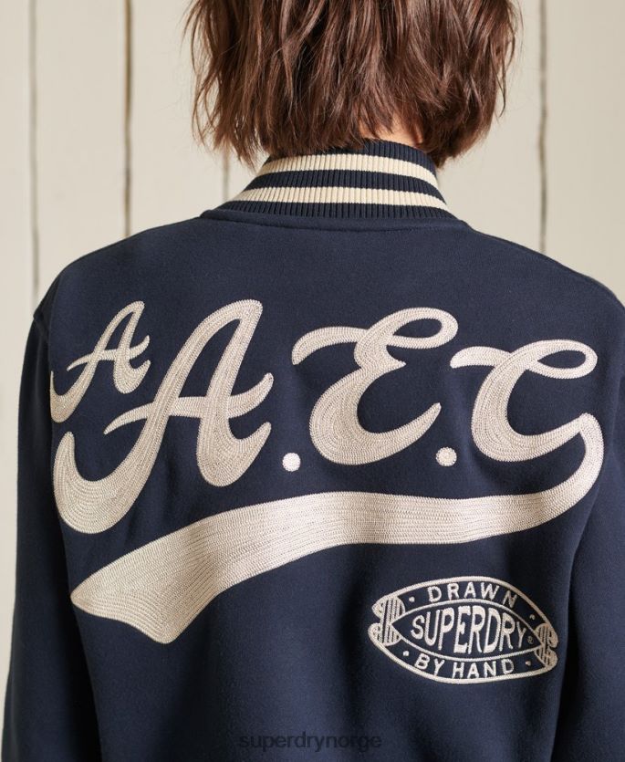 Superdry marinen klær 86P46D6026 oversized college jersey bomberjakke kvinner