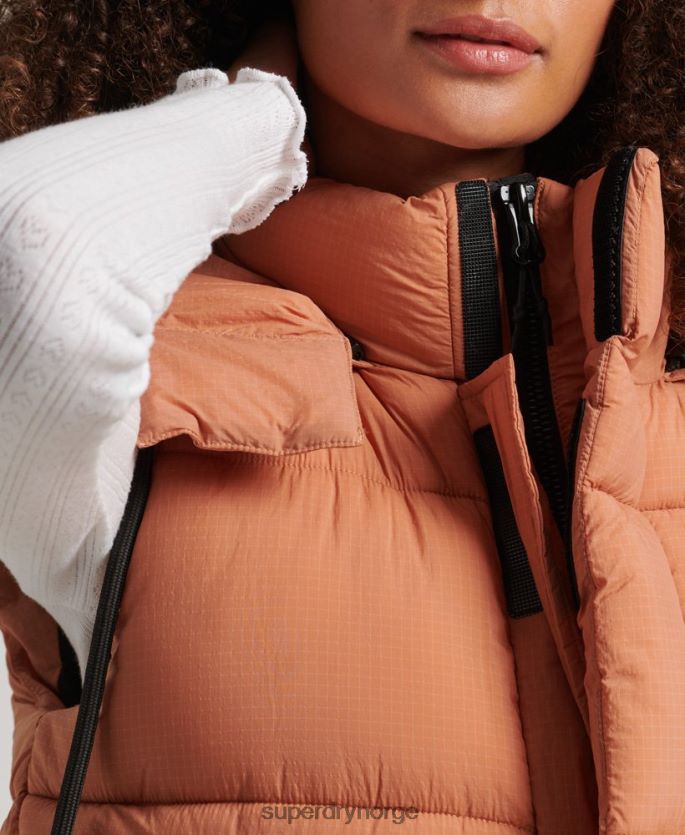 Superdry oransje klær 86P46D3580 touchline kort polstret gilet kvinner