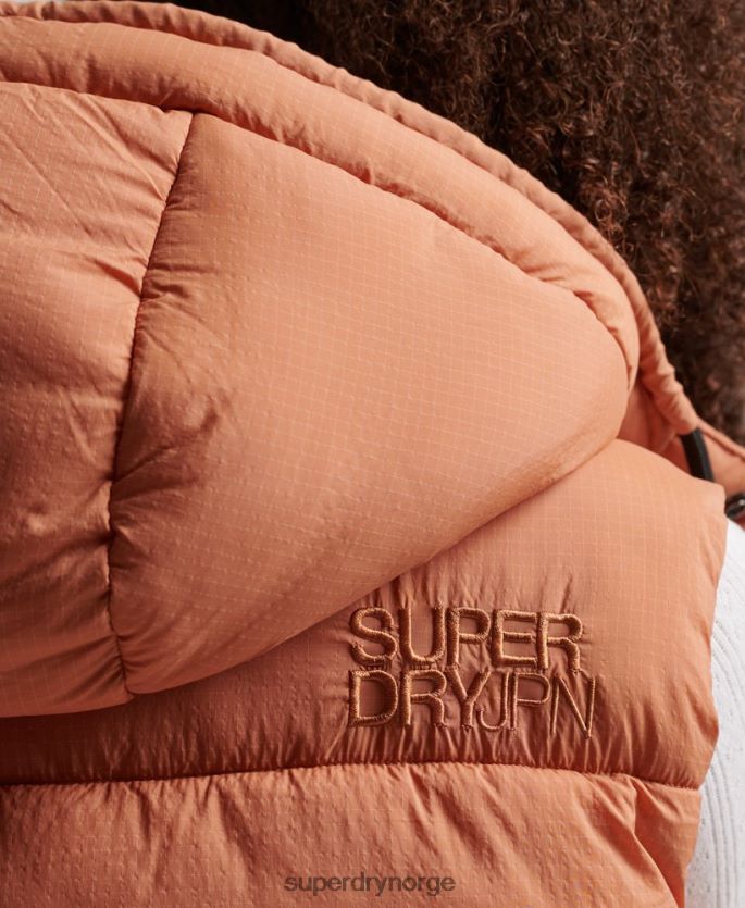 Superdry oransje klær 86P46D3580 touchline kort polstret gilet kvinner
