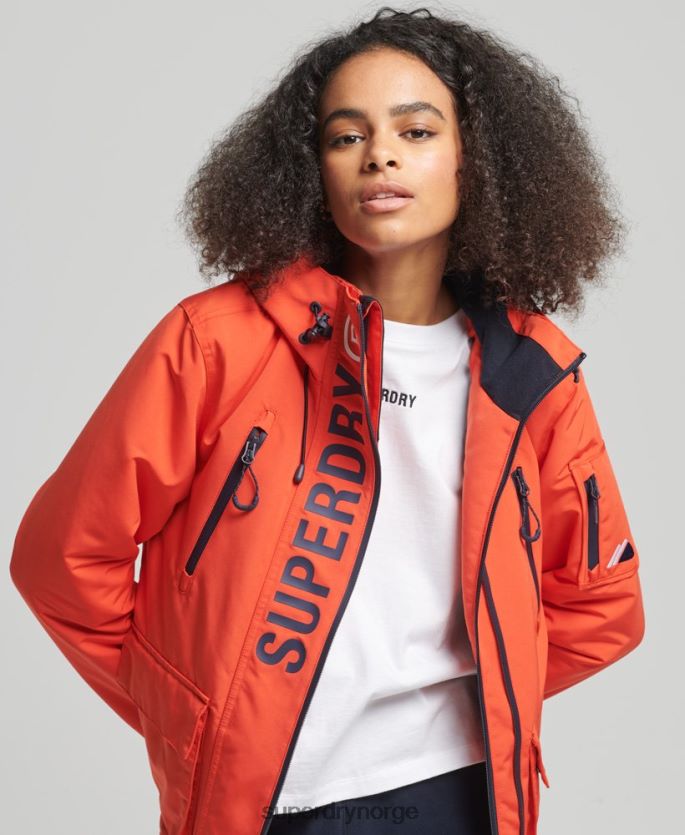 Superdry oransje klær 86P46D3663 ultimate sd-vindjakke med hette kvinner