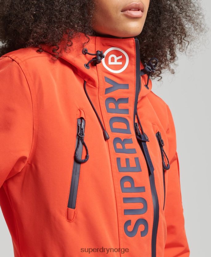 Superdry oransje klær 86P46D3663 ultimate sd-vindjakke med hette kvinner