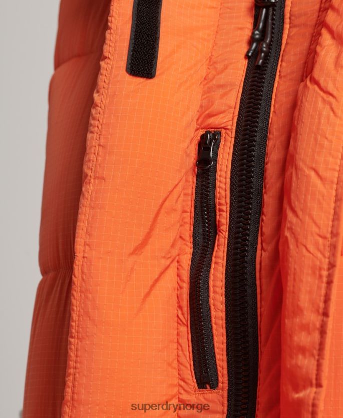 Superdry oransje klær 86P46D3695 ripstop langline puffer gilet kvinner
