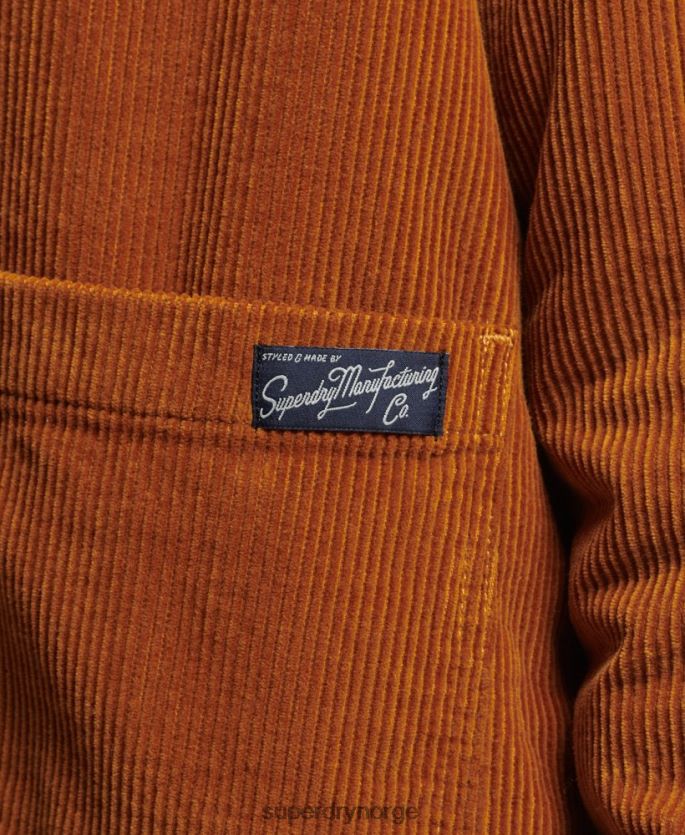 Superdry oransje klær 86P46D3696 cord chore arbeidstøy jakke kvinner