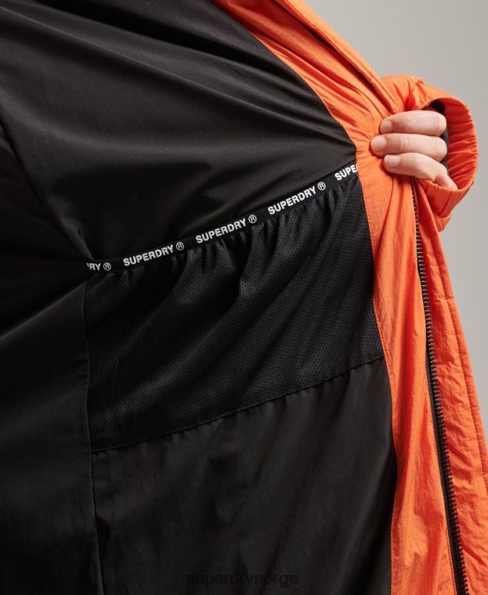 Superdry oransje klær 86P46D3789 ripstop longline pufferjakke kvinner