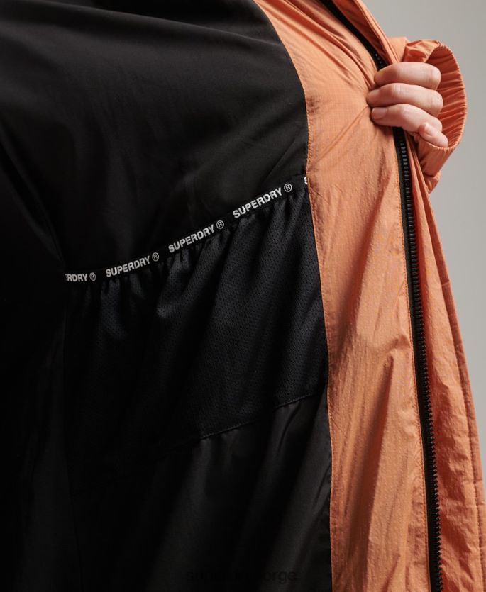 Superdry oransje klær 86P46D5506 ripstop longline pufferjakke kvinner