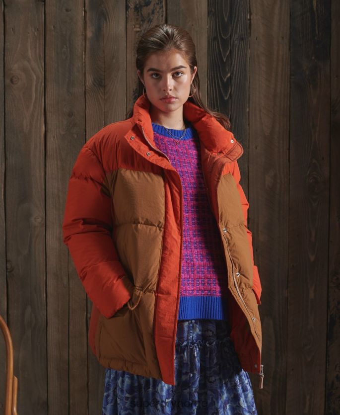 Superdry oransje klær 86P46D5695 begrenset opplag tørr traktjakke kvinner