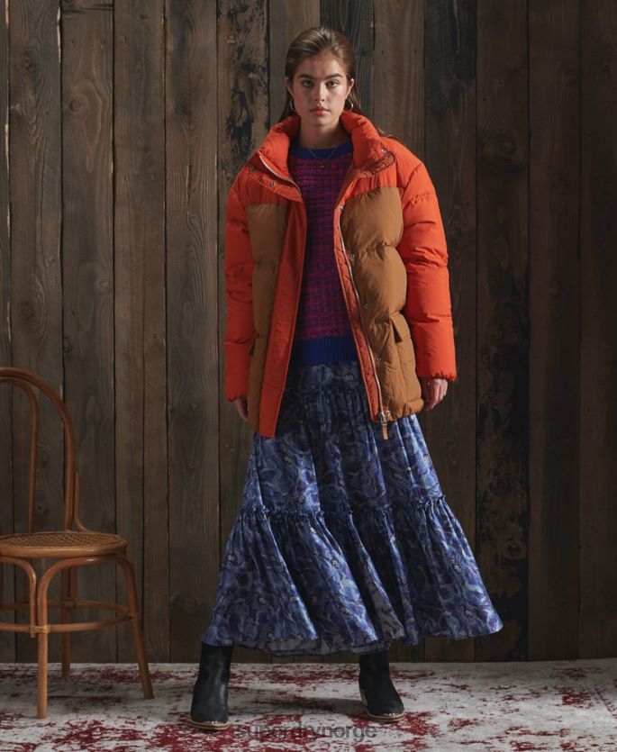 Superdry oransje klær 86P46D5695 begrenset opplag tørr traktjakke kvinner